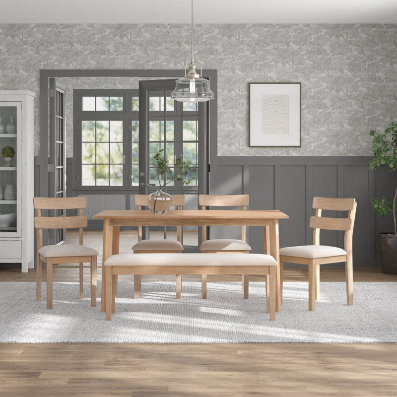 Laurel Foundry Modern Farmhouse Whipkey 6 Person Solid Wood Dining